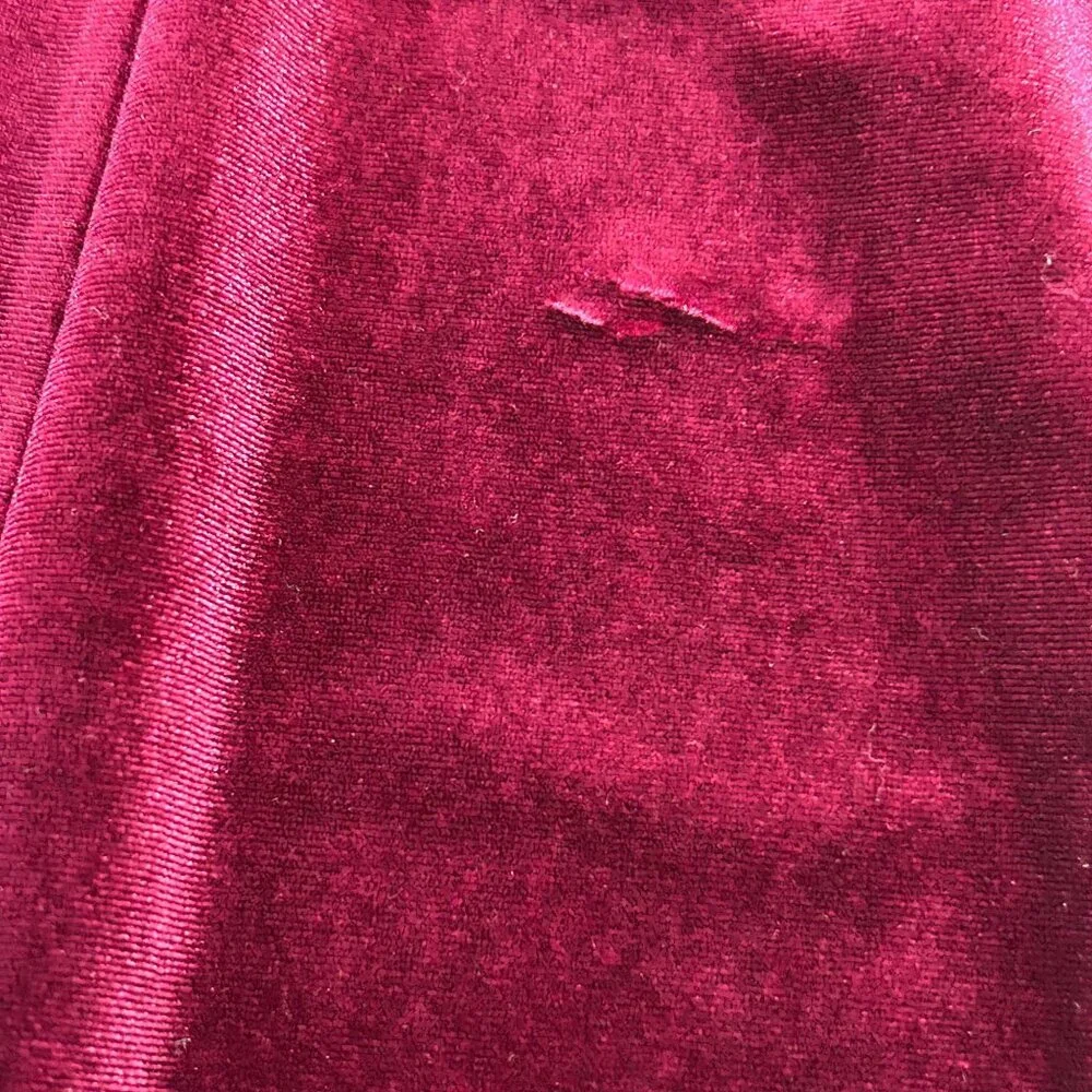 Marc Bouwer Unlimited Dress Size XL Burgundly Velvet Velour Long Sleeves V Neck - Picture 10 of 12